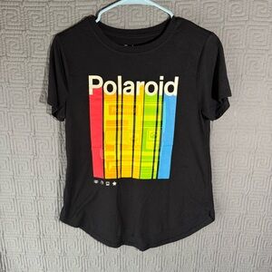 Polaroid T-Shirt Boys Size Large Camera Image Black Tee Shirt
